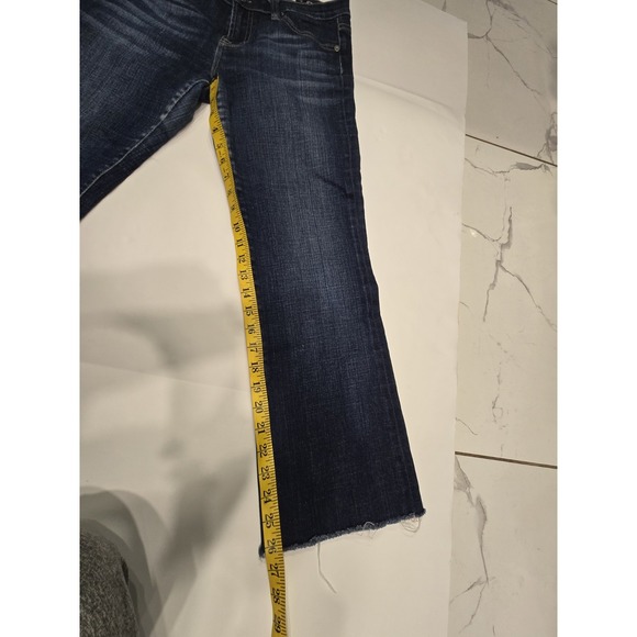 Vigoss Jeans Women's Size 11 Dark Wash Stretch Bootcut Raw HemInseam 28 - Picture 6 of 8